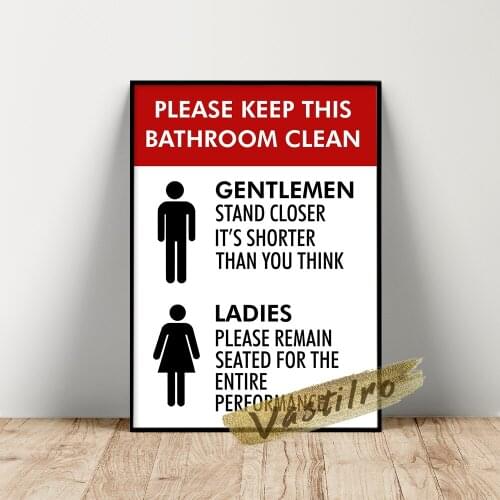 Restroom Slogan Print Poster Bathroom Modern Funny Humor Sign Decor Prints Art Canvas Toilet Wall Stickers Lavatory Painting