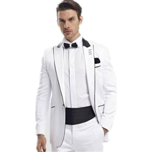 Latest style men suits custom made wedding suits tuxedos fashion handsome groom best man dress suits(jacket+pants)
