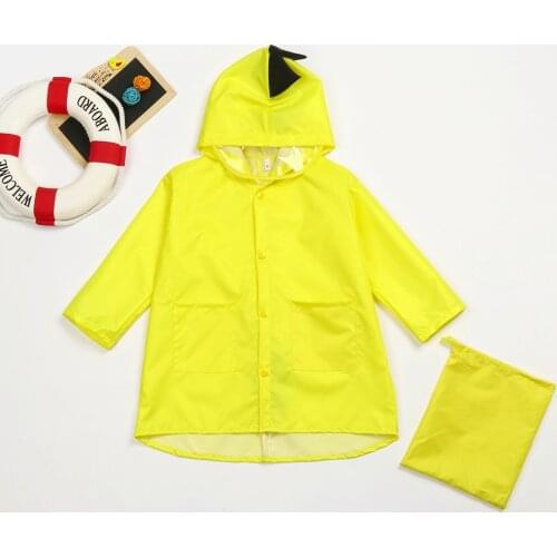 Wholesale Baby Dinosaur Rain Coat Kids Cute Children Clothes Animal Style Raincoat Bag Waterproof Rain Gear Rainwear Poncho