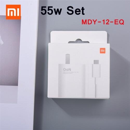 Original Xiaomi Mi 55W Turbo Charger With GaN Tech US Super Fast Adapter USB Type C Data Line For Mi 11 10Pro 9SE Redmi K30 K40
