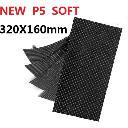 P5 Flexible 320x160mm 64x32 Pixels 16s Full Color RGB Curved Soft LED Display Module