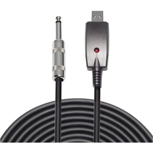 USB to 6.35 mm Guitar Cable Interface Male to 6.35mm Jack Electric Accessories Audio Connector Cord Adapter for Instrument 3M