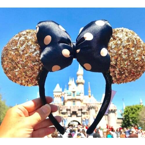 Disney Parks Purple Potion Iridescent Bow Sequin Minnie Ears Headband gift new