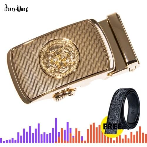 Gold Buckle Belt Tiger Automatic Buckle Belt for Men Black Leather Crocodile Belt Designer Buckle Cowhide Waist Belt Barry.Wang