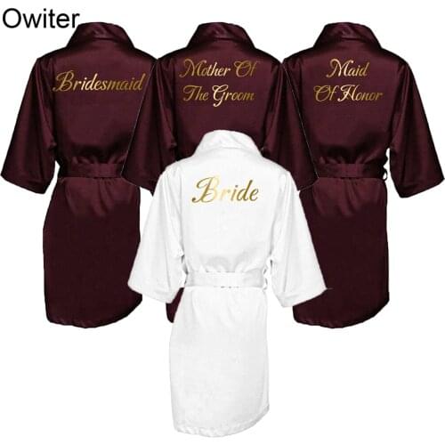 Silk Robe Bride Robe Wine Red Satin Robe Bride Bridesmaid Robes Mother Sister of The Bride Women Wedding Robe Gift Bathrobe