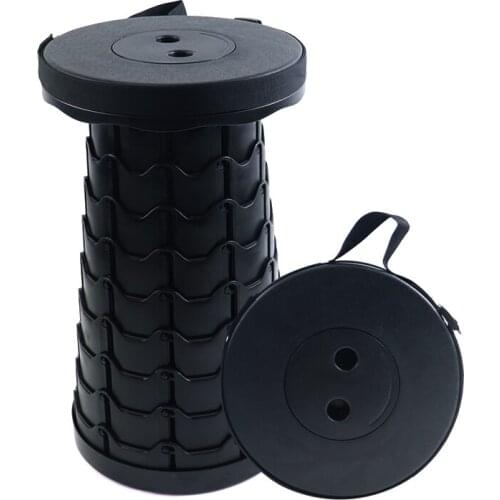 LandGarden Retractable Folding Stool for Camping Travel Small Portable Lightweight Collapsable Foldable Seat Chair