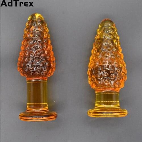 Glass Anal Beads Granule Butt Plug Anus Dilator Couple Flirting Adult Sex Toys for Men Women