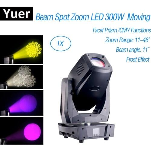 Beam Spot Zoom LED 300W Moving Head Light 3 Facet Prism Rotation Gobo Lyre LED Moving Head Disco Stage Light CMY Function Party