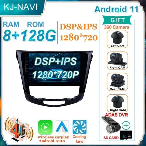 CARPLAY 6G+128G Android 10 Car For Nissan X-Trail xtrail X Trail 3 T32 2013 - 2017 Qashqai 2 J11 Car Radio Multimedia Video