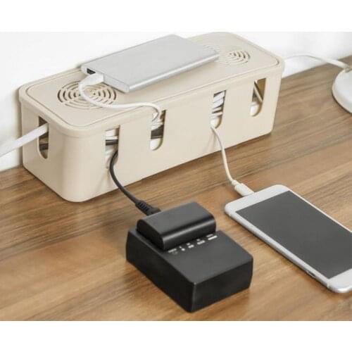 Cable Storage Box Ventilation Wide Application PP Table Top Socket Storage Case for Office