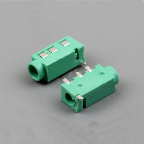 Green 3.5 headphone jack 4 foot patch 2 fixed feet 3.5MM socket power socket