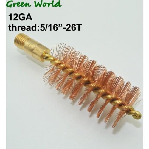 Green World 3pcs/lot Bronze Brush with Brass Holder & Core,gun Clean Brush ,Thread 5/16"-26T