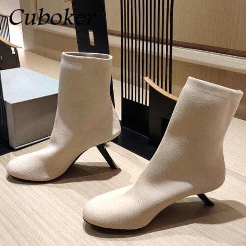Brand Runway Women Sock Boots 2021 New Style Ankle Short Ladies Sexy Boots High Heels Ins Fashion Modern Boots For Women Mujer