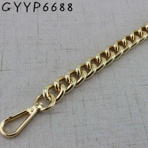 Gold width 17 mm thick chain package hardware accessories purse shoulder cross body strap aluminum chain