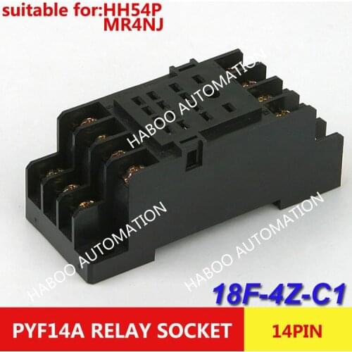 10pcs/lot HABOO 14Ppin socket ForJQX-13F/4Z HH54P MY4NJ Relay mini relay socket 250V 7A electrical smart socket