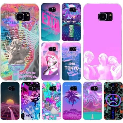 154H Vaporwave Aesthetics Soft TPU Silicone Cover Case for samsung Galaxy s6 s6 s7 edge s8 s9 plus case