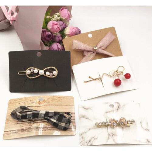 20pcs Kraft Paper Card Hair Clips Card Display Handmade Hair Jewelry Accessories Hairpins Hairband Packaging Price Tags Cards