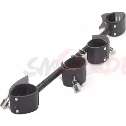2017 Hot Sale Adult Games Stainless Steel Spreader Bar Sexy Wear Leather Sex Toys For Couple Sex Products
