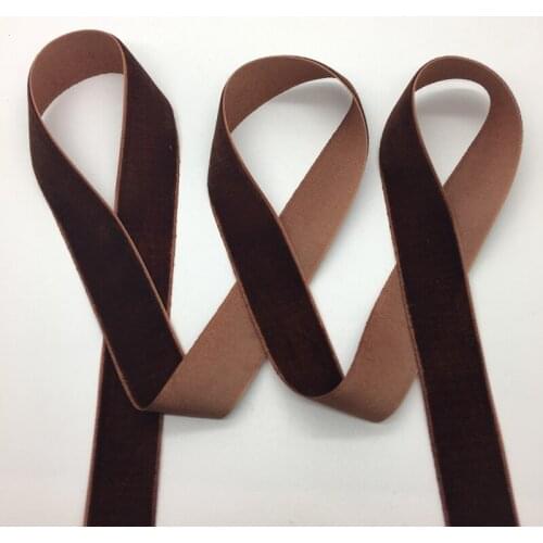 3 yards/lot 3/4"(20mm)Wide Coffee Velvet Ribbon Headband Clips Bow Wedding Decoration