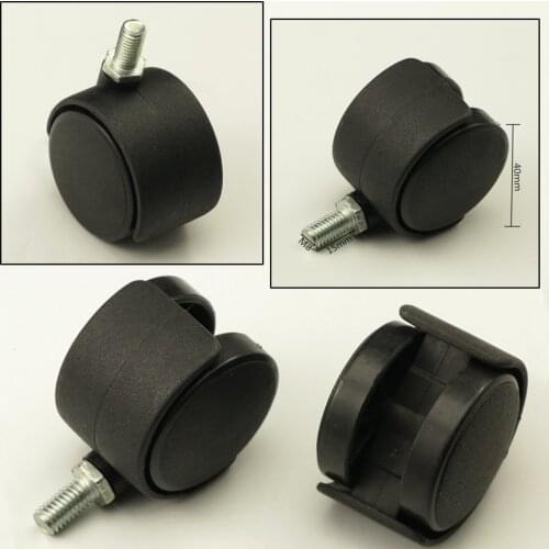 4PCS Black 1.5'' Swivel Casters with M8 Screw Office Sofa Chair Furniture Accessories Heavy-duty Universal Wheels For Hardware