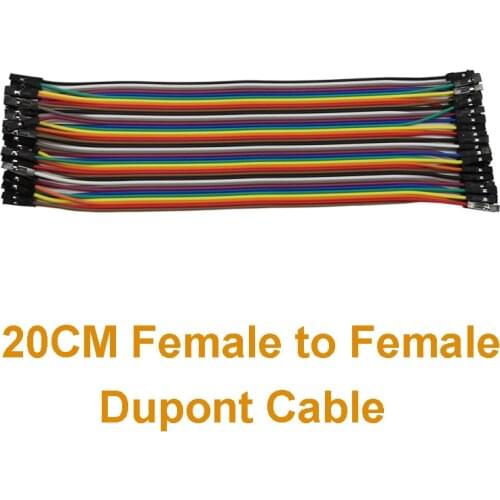 40pcs In Row 20cm 1p-1p Female to Female Jumper Wire Dupont Cable For Arduino Two Terminal Transposon Rainbow Cable