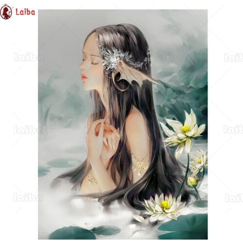 5d diy diamond painting Fantasy art, elf girl diamond painting cross stitch mosaic embroidery diamond round square stones