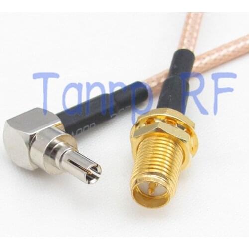 6FEET RP-SMA female to CRC9 male right angle RF adapter connector 2M Pigtail coaxial jumper cable RG316 extension cord