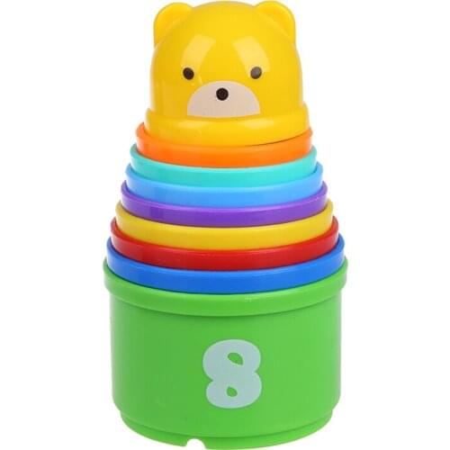 9 Stacking Stacks Learning Count Number Cups Tower Baby and Toddler Activity TOY
