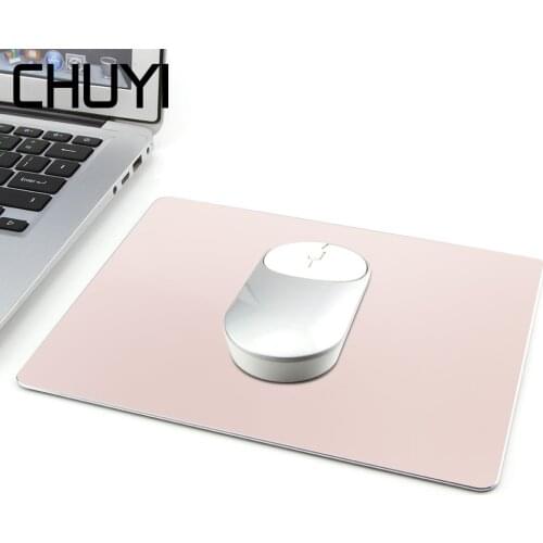 CHUYI Aluminum Metal Slim Gaming Mouse Pad PC Computer Laptop Waterproof Rose Gold Mousepad for Apple MacBook Magic Xiaomi Mice
