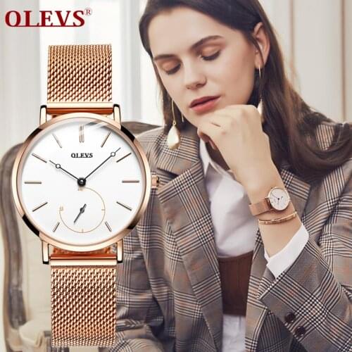 Luxury Brand Woman Watches Thin Waterproof Quartz Ladies Watch Mesh Steel Simple Casual Female Clock Rose Gold Relogio Feminino