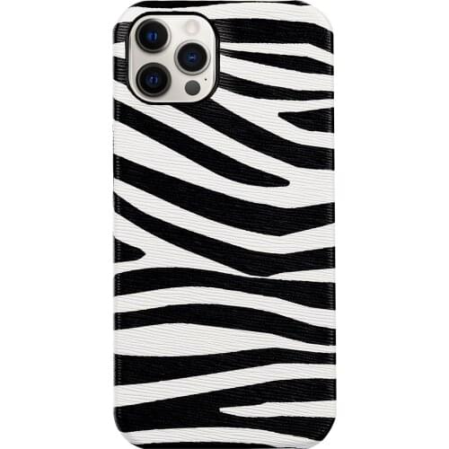 LANGSIDI Women Fashion Design Genuine Leather case for iphone 12 Pro Max 12 mini XS MAX XR 8 plus 11 pro max Zebra texture cover