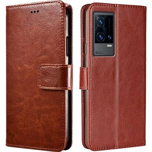 Luxury Vintage Leather Phone Cover for Vivo IQOO 7 Neo5 Lite U3x Z3 Wallet Flip Case on Capa Para Cel Vivo IQOO 8 Pro Case Coque