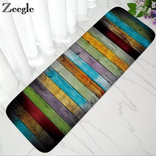 Zeegle Wood Printed Carpets For Children Bedroom Mats Bedside Rugs Anti-slip Coffee Table Floor Mats Bathroom Rug Kitchen Carpet