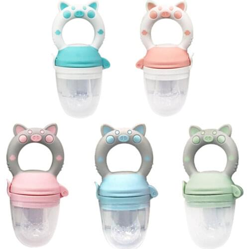 Baby Nipple Fresh Food Supplement Silicone Soft Pacifier With Safety Buckle Feeder Kids Fruit Feeding Safe Supplies Teat Bottles