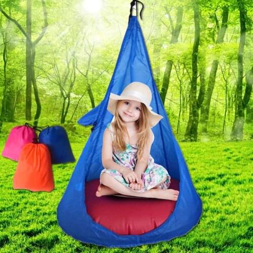 Children Hammock Chair Kids Swing Pod Comfortable Portable Home Outdoor Camping Hanging Seat Inflatable Cushion