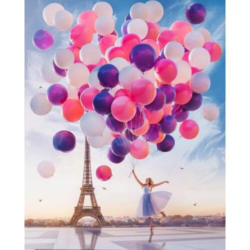 DIY 40X50 Oil Painting By Numbers Tower balloon flight paint by numbers On Canvas Home Decor Digital Painting chrismas