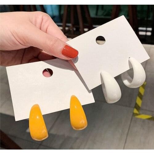 Exknl Big Geometric Acrylic Dangle Earrings Women Trendy Ethnic Vintage C Shaped Earrings Party Fashion Jewelry Accessories