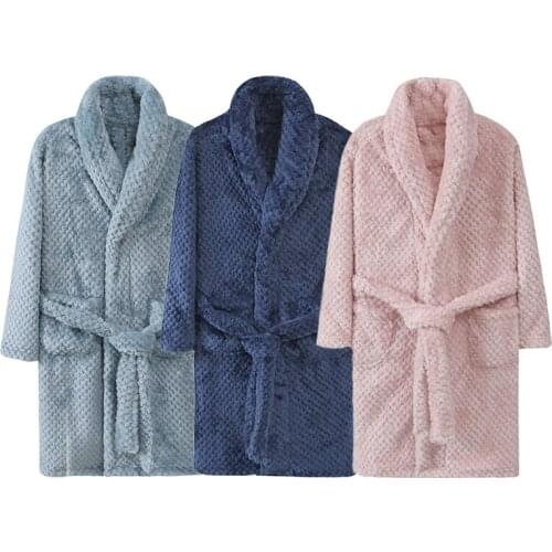 4-18 Year Autumn Winter Bathrobe kids sleepwear robe Children bath robe warm soft pajamas for girl boy Teenage Flannel Robe