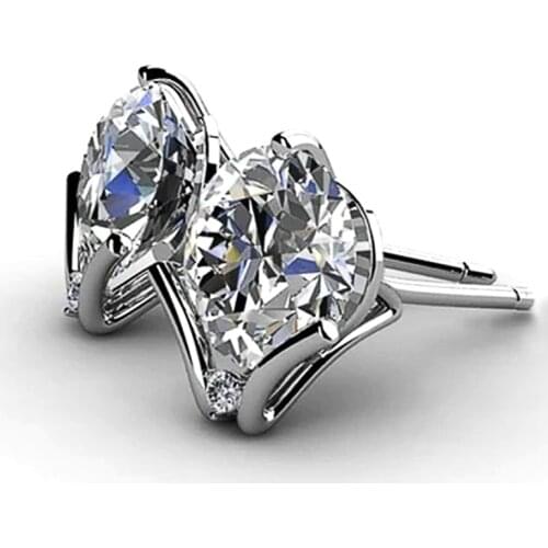 Huitan Low-key Cubic Zirconia Stud Earrings for Bridal Wedding Engagement Accessories Delicate Women Earring Trendy Jewelry 2021