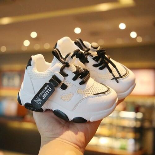 2021 Autumn Sports Shoes Soft Fashion Baby Mesh Sneakers Toddler Girls Kids Sneakers For Boys Girls Leather Flats Children Shoes