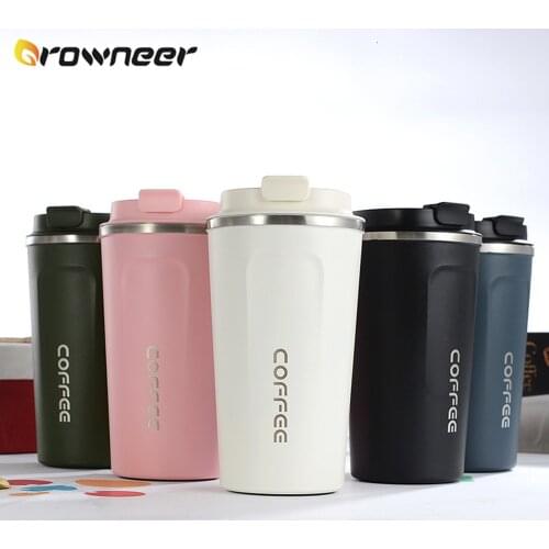 380ml/510ml Sealed Insulated Coffee Bottle Portable One Key Open Outdoor Sports Water Mug Durable Leisure Car Travel Hiking Cup
