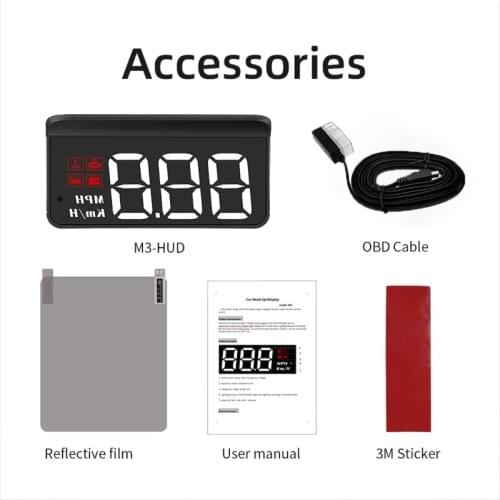 M3 Newest HUD Head-Up Display OBD2 Model Car-Styling Overspeed Warning Windshield Projector Alarm System Universal Auto