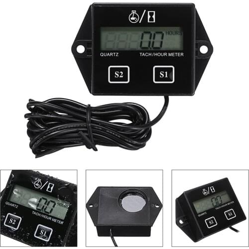 For 2/4 Stroke Engines 1pc Small Digital Engine Tachometer Portable Motorcycle Car Motor Strokes Replaceable Battery Mayitr