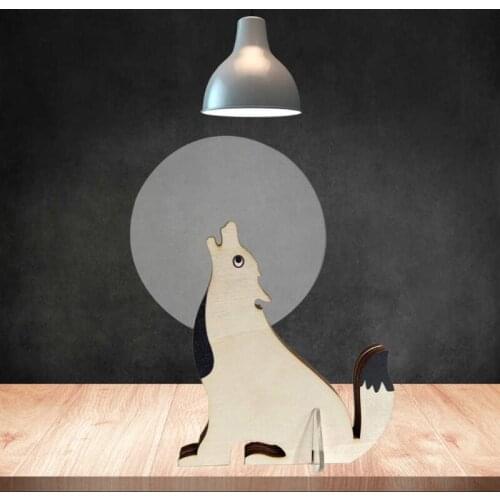 Cute Wooden Animal Lamps Modern Design Acrylic Wooden Table LED Touch Dimmable Animal Light Table Lights for Living Room