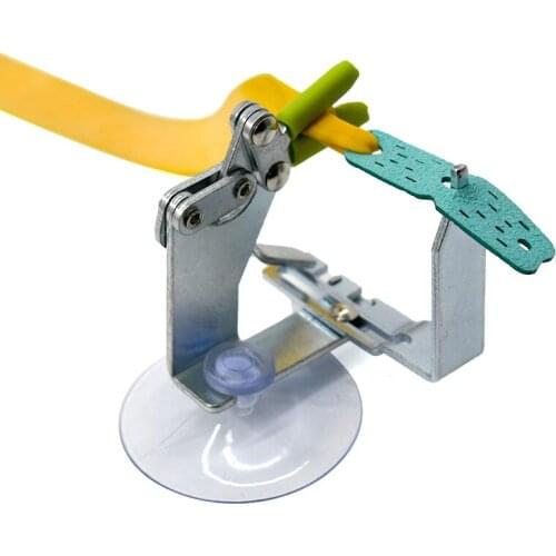 Suction Cup Type Mini Quick Tying Slingshot Rubber Band Tool Stainless Steel Material Quick Change Slingshot Rubber Band Device