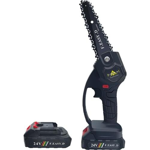 24V 2 Battery Mini Brush Electric Chainsaw Rechargeable Pruning Chainsaw Logging Electric Chainsaw electric woodworking tools