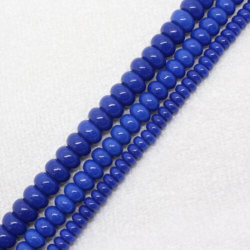 Mini. Order is $7! 3x6,5x8,6x10mm Blue Snow Jades stones Rondelle abacus bead DIY Jewelry Making Loose Beads 15"