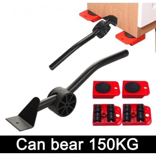 5PCS/Set Professional Furniture Transport Lifter Tool Set Furniture Mover Wheel Bar Roller Device Heavy Stuffs Hand Moving Tools