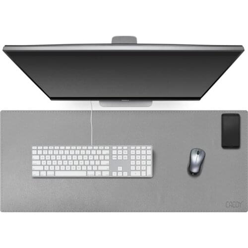 Cacoy PU Leather Desk Mat Protector Large Gaming Mouse Pad, 100x40cm Perfect Desk Writing Mat Keyboard Pad for Office and Home