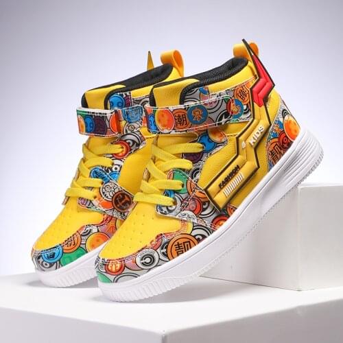 2021 New Childrens Sport Shoes Boys Basketball Shoes Fashion Kids Sneakers Non-slip Boys Sneakers Retro Shoes Boy Trainers